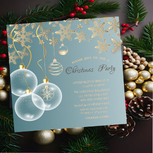 Goldschneeflocken, Balls Weihnachten im Unternehme Einladung