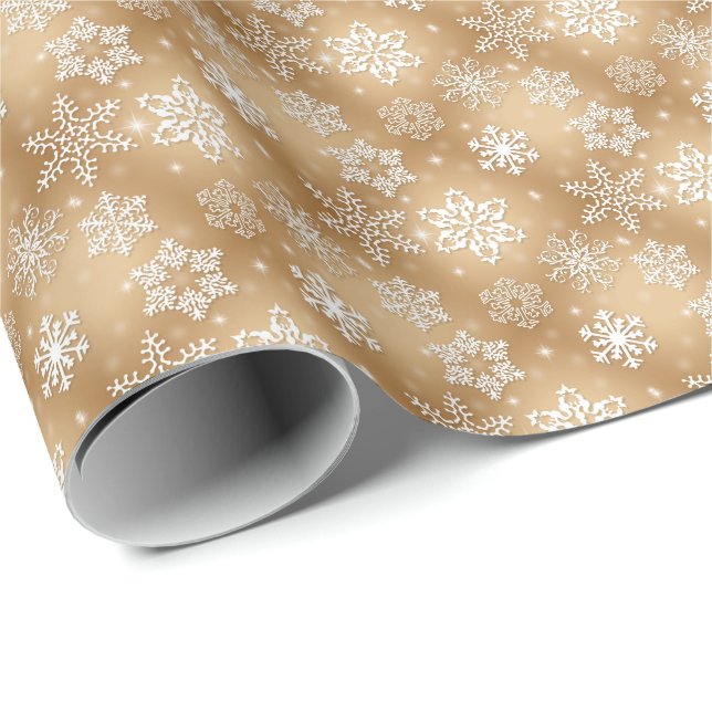 Goldschneeflocken Geschenkpapier (Rolleneckpunkt)
