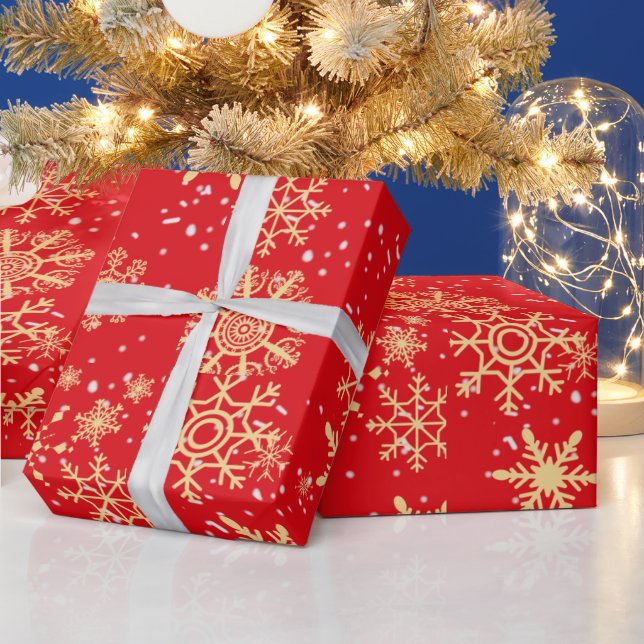 Goldschneeflocken Geschenkpapier (Feiertage)
