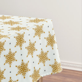 Goldschneeflocken im weißen Winter Tischdecke