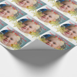 Goldschneeflocken Personalisiertes Foto Geschenkpapier