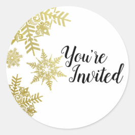 Goldschneeflocken Umschlag Aufkleber