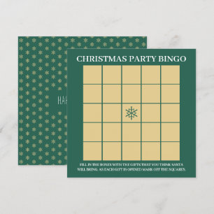 Goldschneeflocken, Weihnachts-Party Bingo Einladung