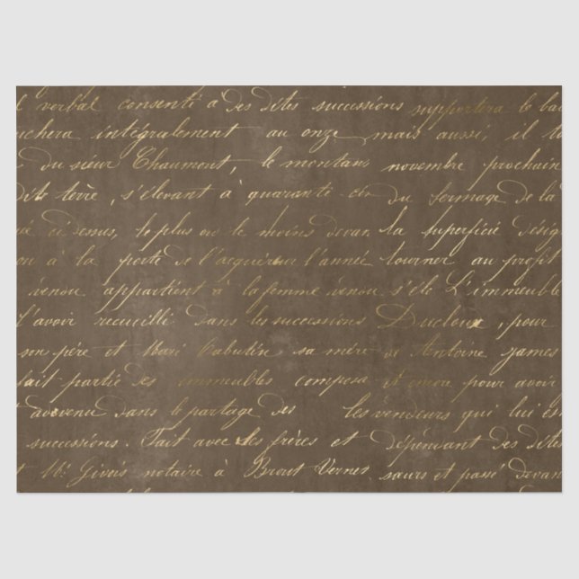 Goldschrift auf Brawn Decoupage Seidenpapier (Vorderseite)