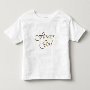 Goldschrift Flower Girl mit elegantem, weißem Chic Kleinkind T-shirt