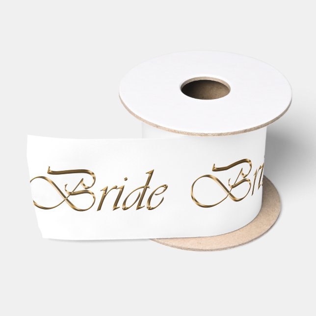 Goldschrift-Kalligrafie-Muster elegant chic Satinband (Spule)