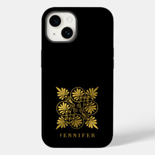 Goldschwarz-Ancient-Griechisch-Meander-Monogramm Case-Mate iPhone 14 Hülle
