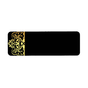 Goldschwarz-Hochzeit-Rücksendeadressen-Aufkleber