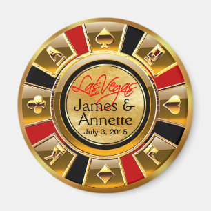 Goldschwarz-Kasino-Chip-Bevorzugung Las Vegass VIP Magnet