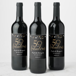 Goldschwarz Personalisiert 50 und fabelhafter Wein Weinetikett