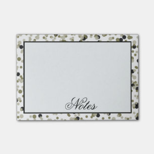 Goldschwarze Confetti-Punkte Post-it Klebezettel