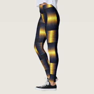 Goldschwarze Leggings mit goldenem Gitter