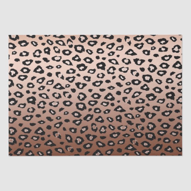 Goldschwarzer Leopard-Bronzedruck Ombre Seidenpapier (Vorderseite)