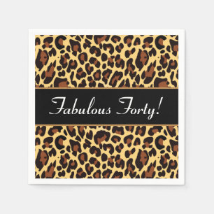 Goldschwarzer Leopard-fabelhafter 40 Geburtstag Serviette