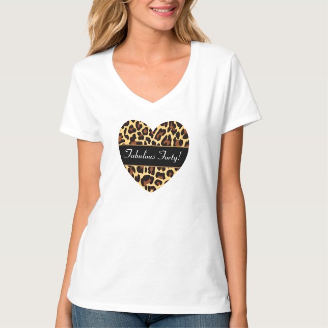 Goldschwarzer Leopard-fabelhafter 40 Geburtstag T-Shirt (Vorderseite)