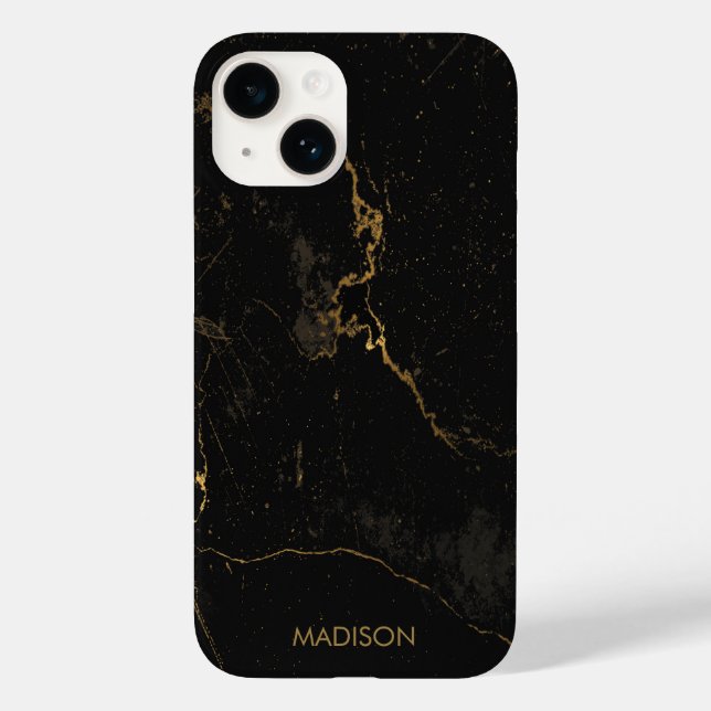 Goldschwarzer Marmor Case-Mate iPhone 14 Hülle (Rückseite)
