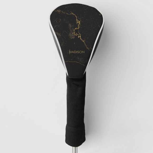Goldschwarzer Marmor Golf Headcover (Vorderseite)
