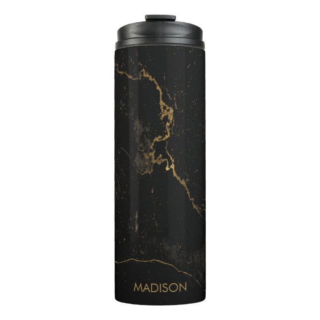 Goldschwarzer Marmor Thermosbecher (Vorderseite)