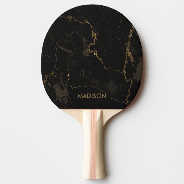 Goldschwarzer Marmor Tischtennis Schläger (Vorderseite)