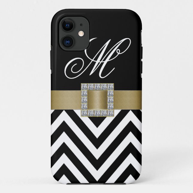 GOLDschwarzer ZICKZACK MONOGRAMM iPhone 5 Kasten Case-Mate iPhone Hülle (Rückseite)