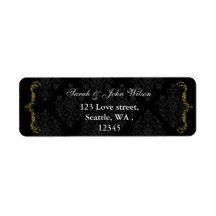 goldschwarzes Adressetikett