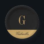 Goldschwarzes Pappteller<br><div class="desc">Goldschwarzes</div>