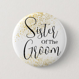 Goldschwester des Bräutigam-Hochzeitsknopfes Glitz Button