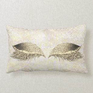 Goldsepia-Glitzer-weißer Zauber bilden GoldSequin Lendenkissen