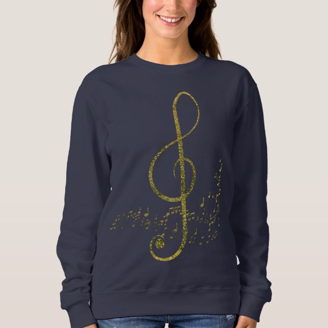 GoldShimmery Musik Sweatshirt (Vorderseite)