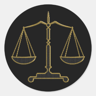 Goldskala der Justiz - Aufkleber für das Recht