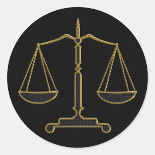 Goldskala der Justiz - Aufkleber für die Rechtsor