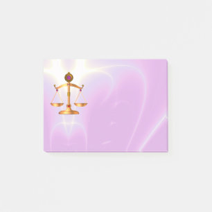 GOLDskalen des GESETZES, Gerechtigkeits-Symbol, Post-it Klebezettel
