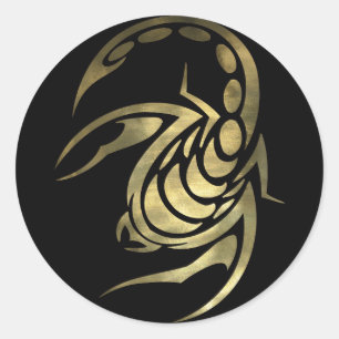 Goldskorpions-Skorpion Runder Aufkleber