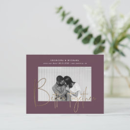Goldskript ein Foto Save the Date Verlobung Pos Postkarte