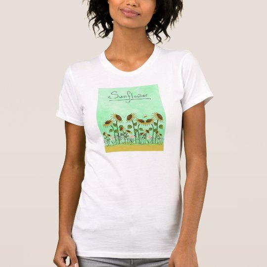 Goldsommer-Sonnenblume-Illustration auf tadellosem T-Shirt