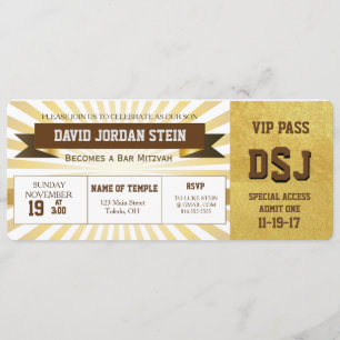 Goldsport-Thema Bar Mitzvah Design Einladung