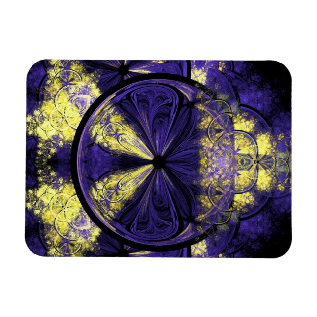 Goldspuren auf dunklen Lila Magnet (Horizontal)