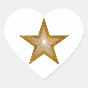 Goldstar-Herzkleber weiß Herz-Aufkleber