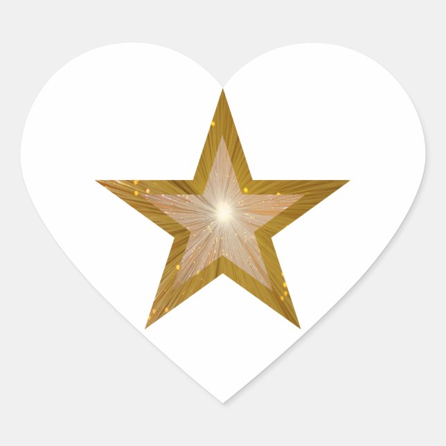 Goldstar-Herzkleber weiß Herz-Aufkleber (Vorderseite)