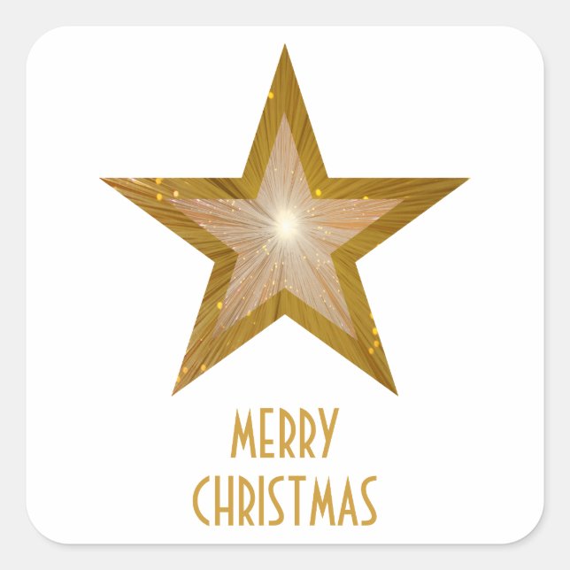 Goldstar 'Mercury Christmas' viereckiger Aufkleber (Vorderseite)