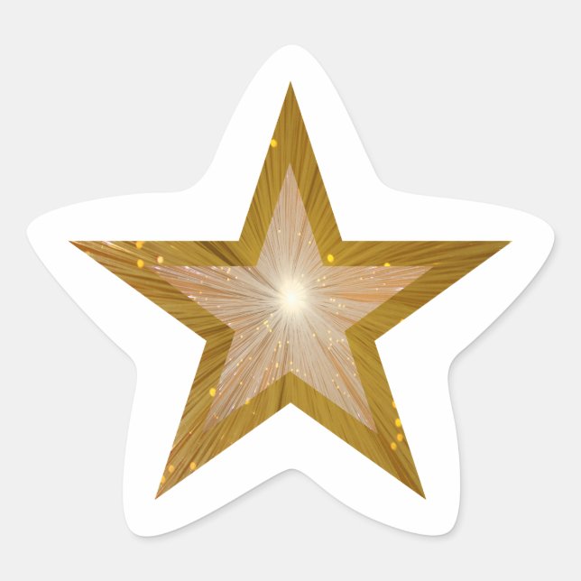 Goldstar-Prägung weiß Stern-Aufkleber (Vorderseite)