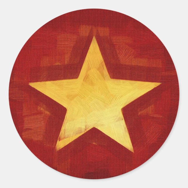 Goldstar Runder Aufkleber (Vorderseite)