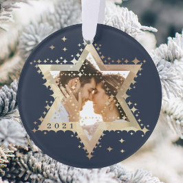 Goldstar von David Mr. & Mrs. First Hanukkah Foto Ornament