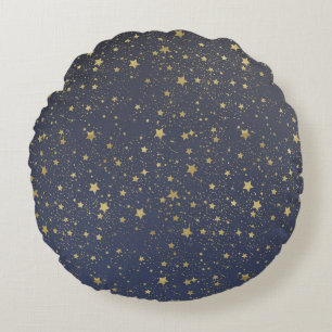 GoldStardust Sterne Rundes Kissen