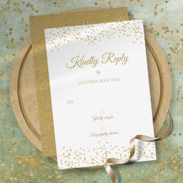 Goldstaub Confetti Elegantes UAWG zum Jubiläum RSVP Karte