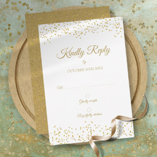 Goldstaub Confetti Elegantes UAWG zum Jubiläum RSVP Karte