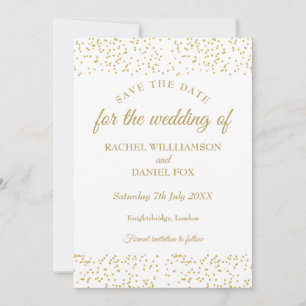 Goldstaub-Konfetti-Hochzeit-Save-the-Date-Karte Save The Date