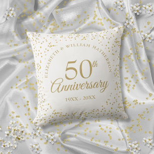 Goldstaub-Konfetti zum 50. Hochzeitstag Kissen