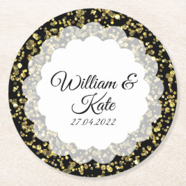 Goldstaub Runder Pappuntersetzer