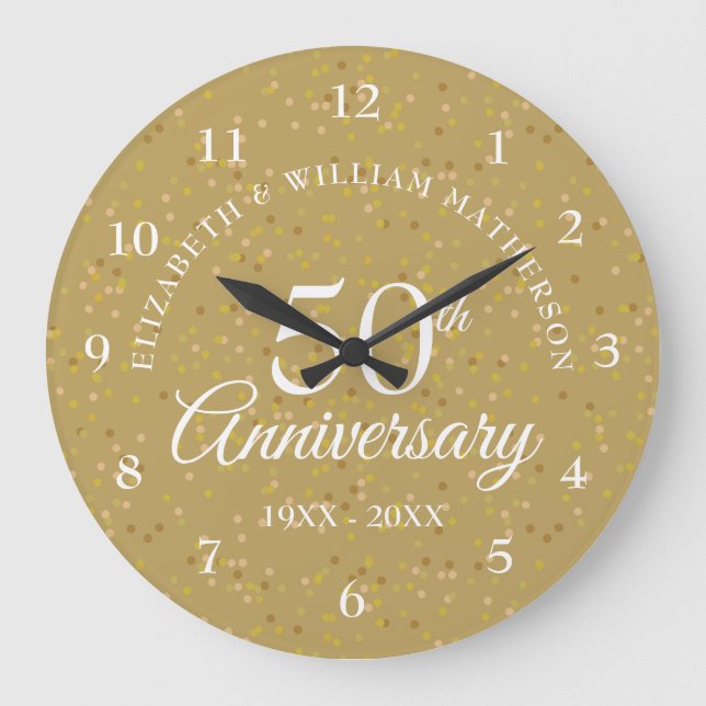 Goldstaub zum 50. Jubiläum Große Wanduhr (Vorderseite)